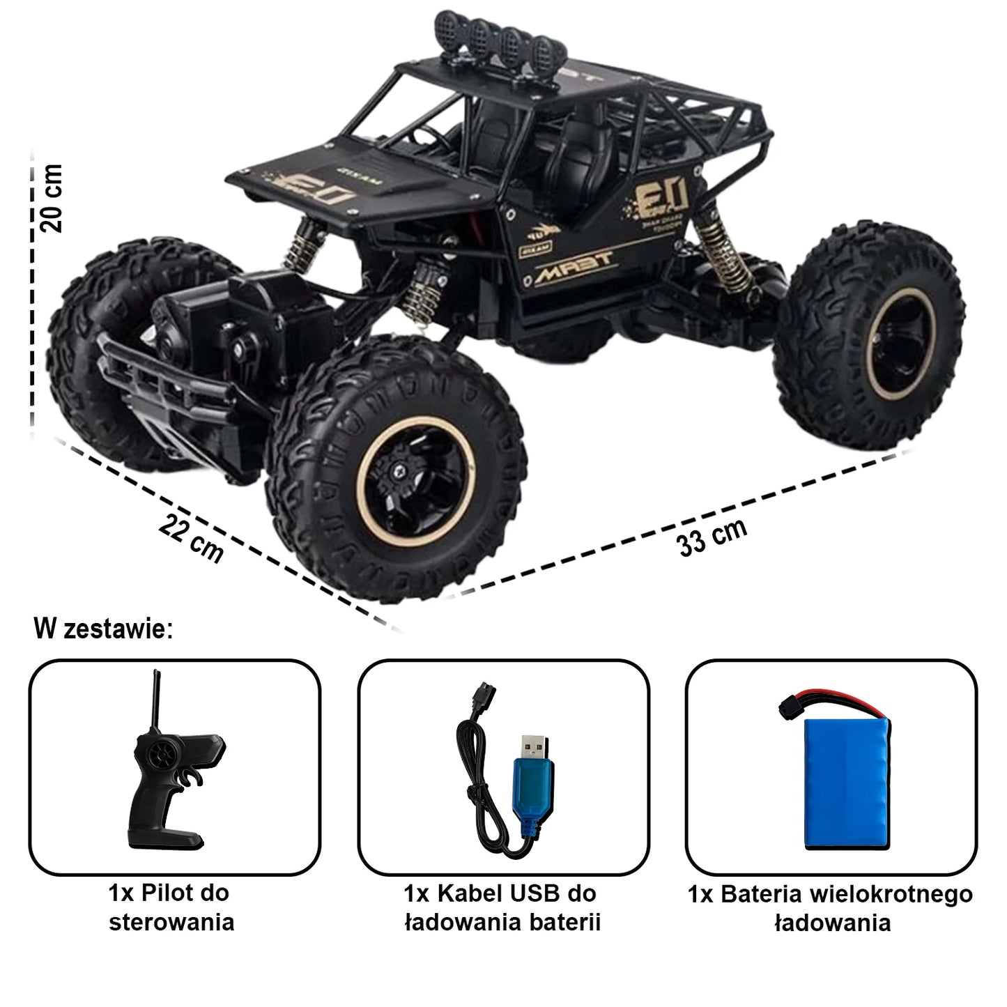 Rock Beast 4x4 – Samochód terenowy zdalnie sterowany na pilota