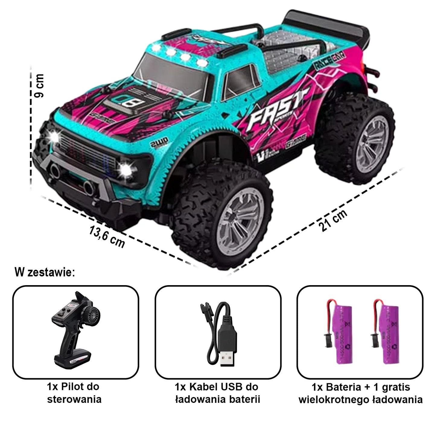 PickUp 2WD – Samochód zdalnie sterowany na pilota