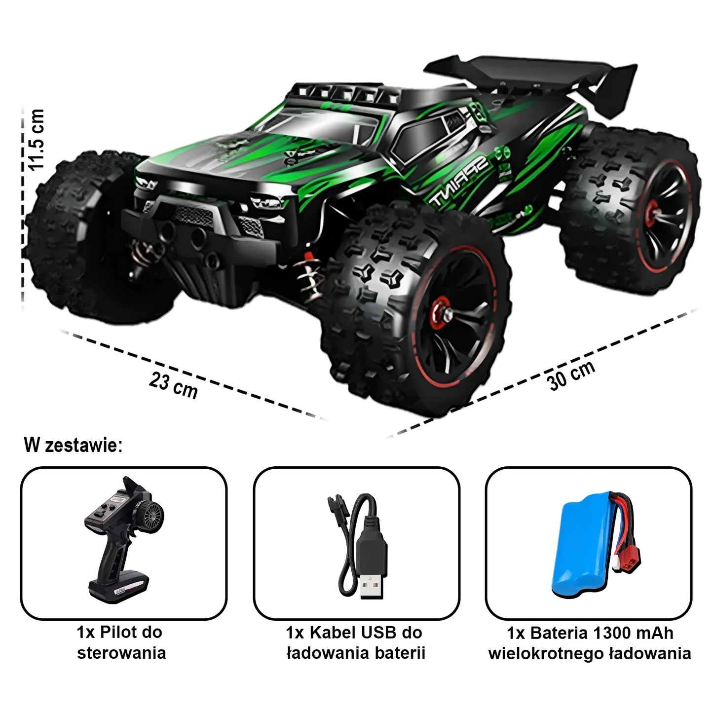 Turbo 50KM/H 4x4 – Auto wyścigowe zdalnie sterowane RC